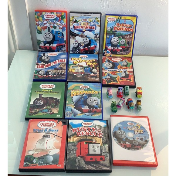 Thomas & Friends 11 DVD bundle with 8 trains toys EUC - Picture 5 of 8